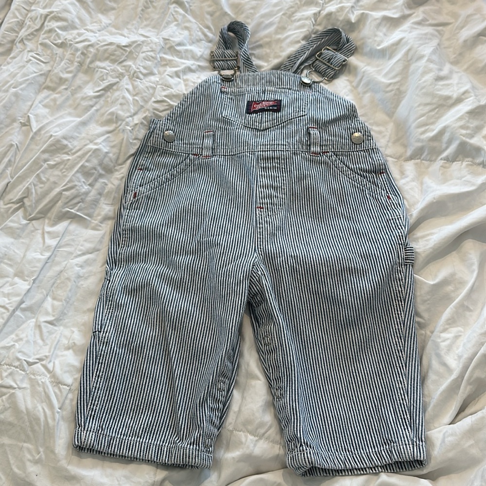 Vintage Old Navy Blue & White Stripped Cargo Overalls